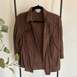 Chaus linen Brown button down